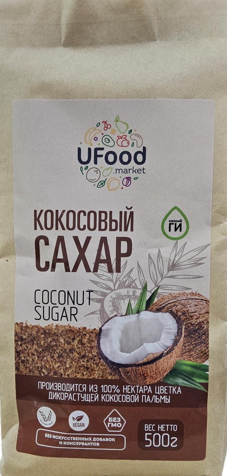 Кокосовый сахар UFOOD.MARKET, 500 гр