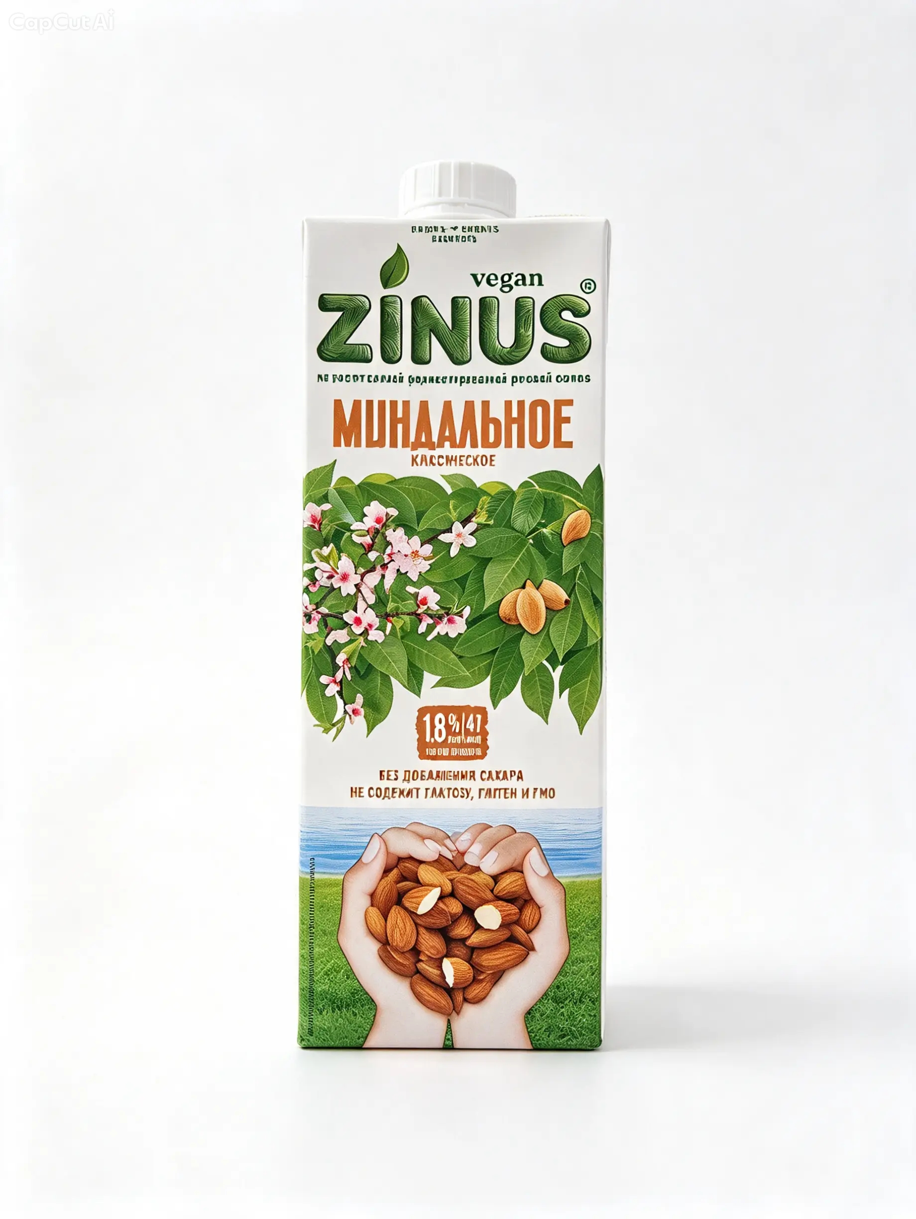 Zinus растительный напиток миндальный 1 литр, 1,8 %