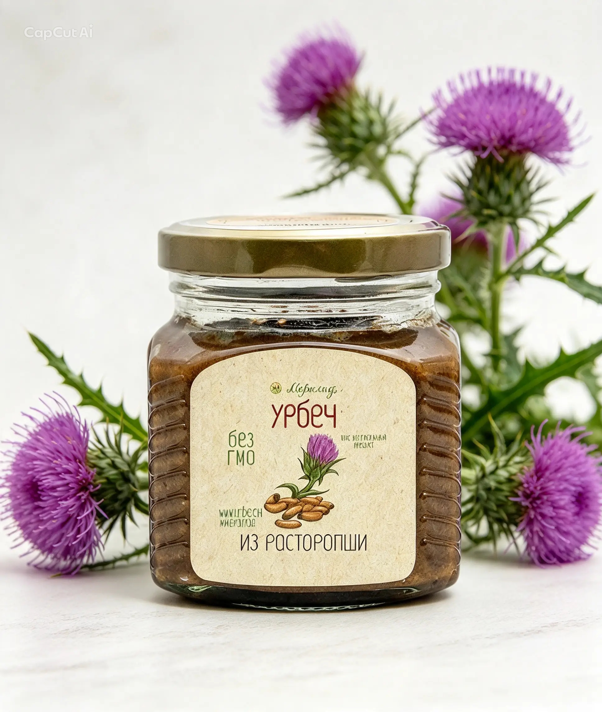 Урбеч из расторопши, Мералад, 400 гр, стеклянная тара
