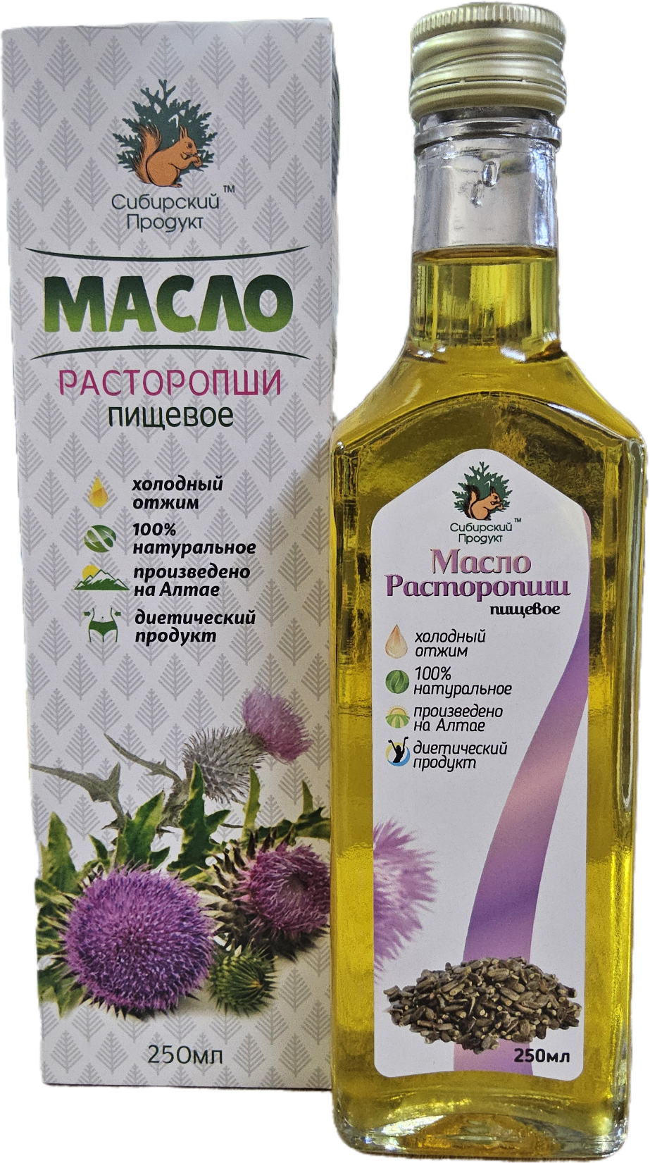 Масло расторопши, 250 мл, стеклянная тара, Россия
