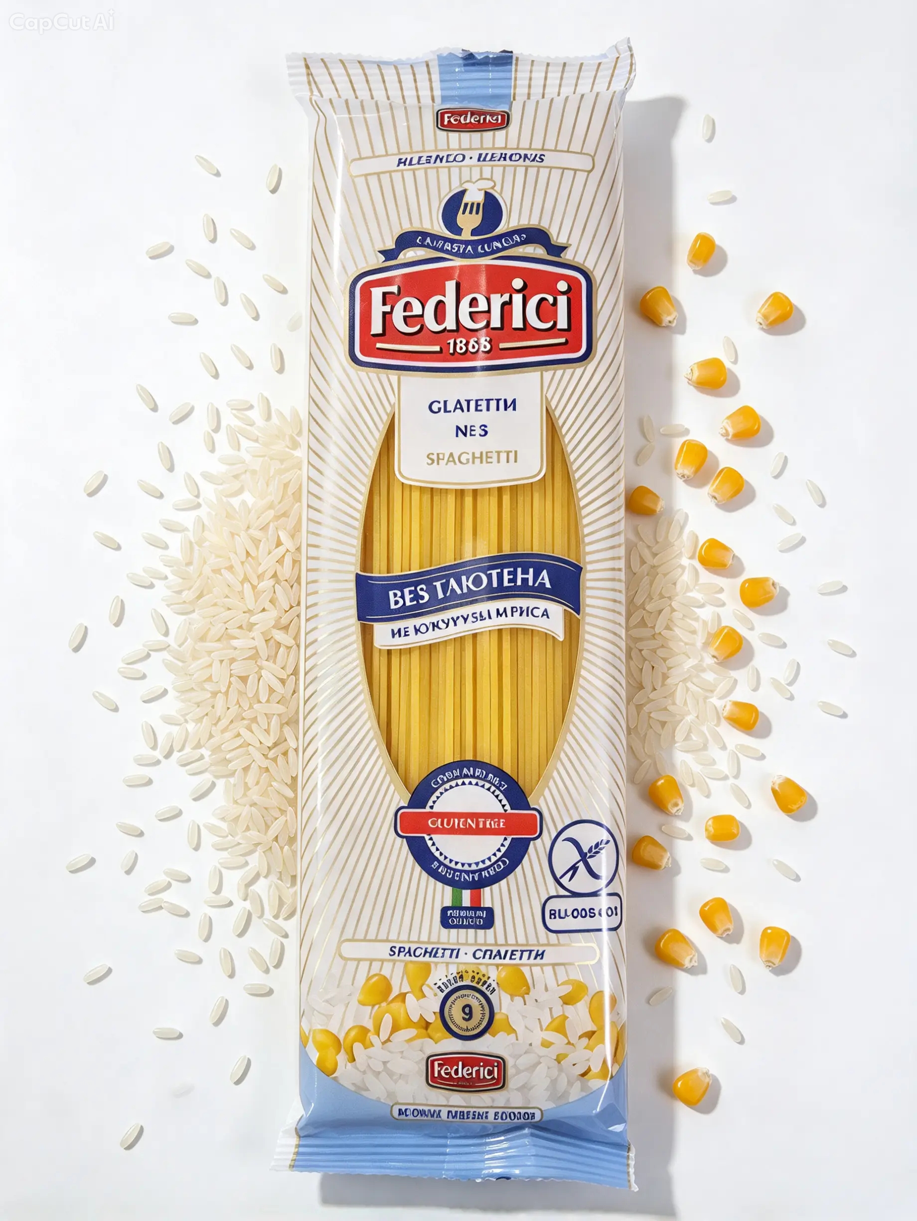 Federici №3 Spaghetti (Спагетти) без глютена из Кукурузы и Риса, 400г