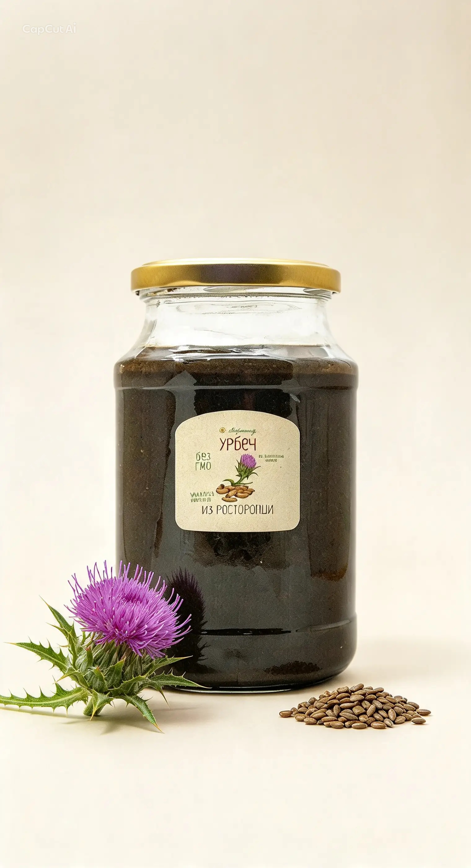 Урбеч из расторопши, Мералад, 1000 гр, стеклянная тара