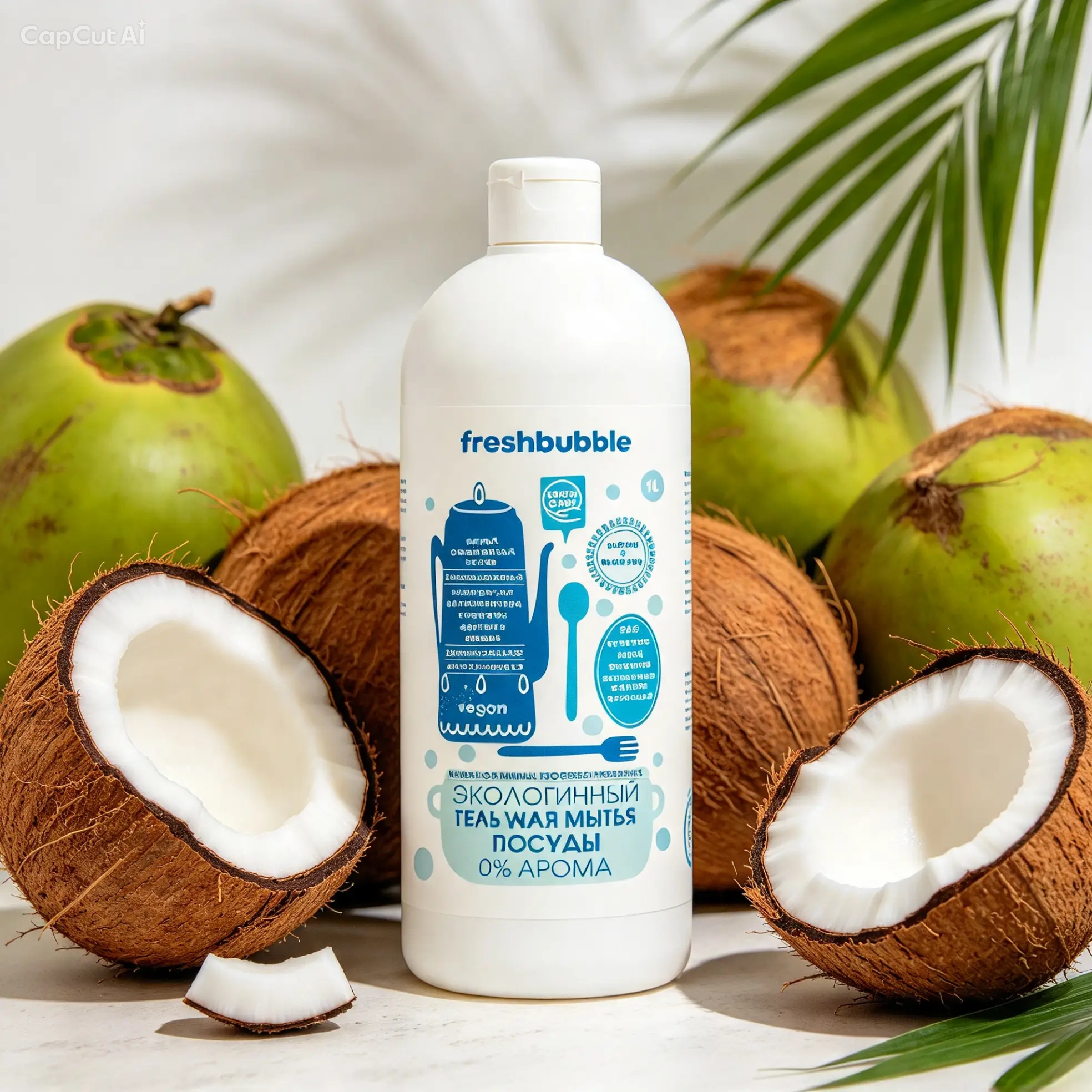 Гель для мытья посуды без аромата, 1л Freshbubble