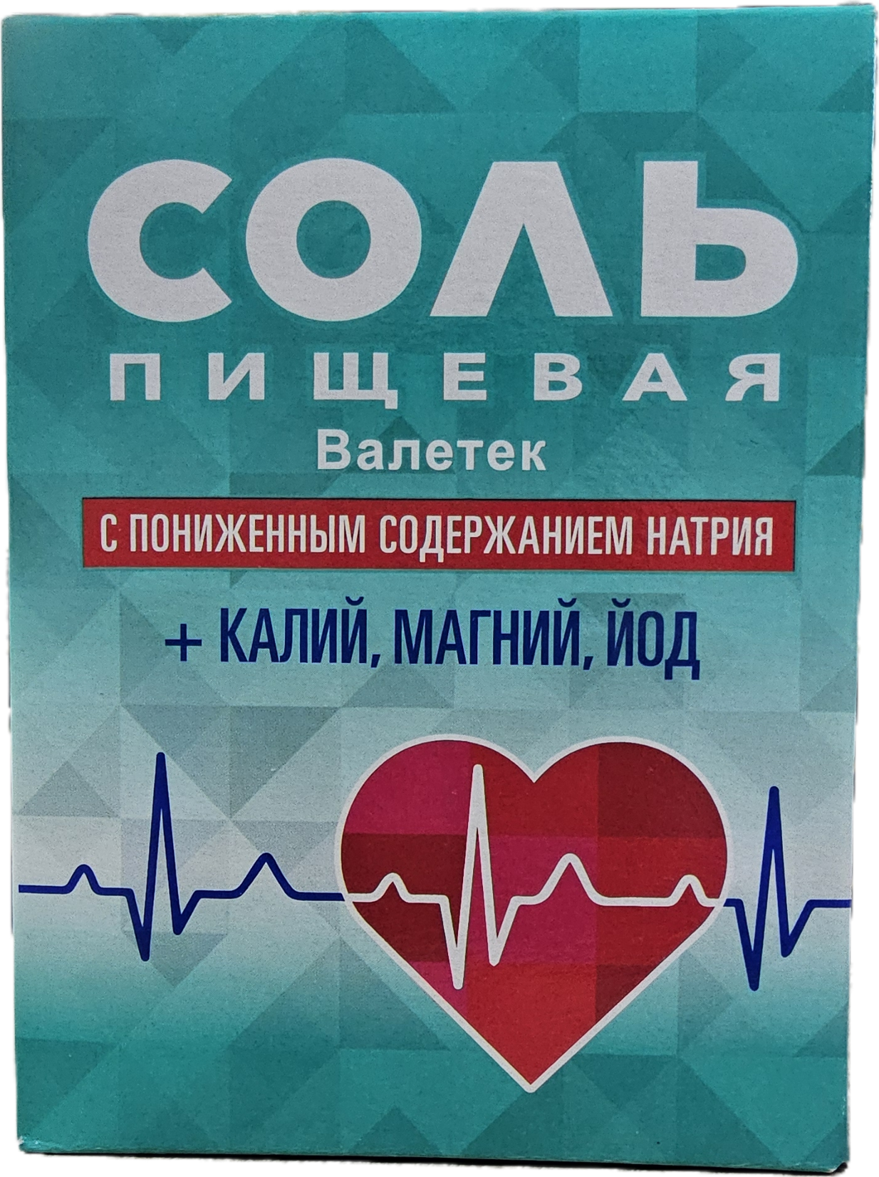 Соль пищевая с пониженным содержанием натрия + Калий, магний, йод ВАЛЕТЕК  350гр