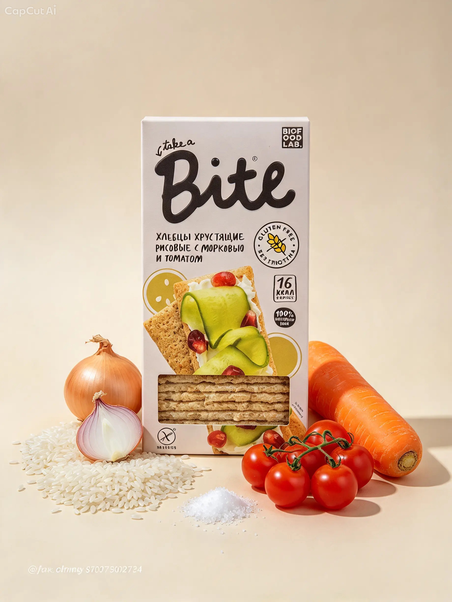 Хлебцы Bite хрустящие рисовые с морковью и томатом 150 гр