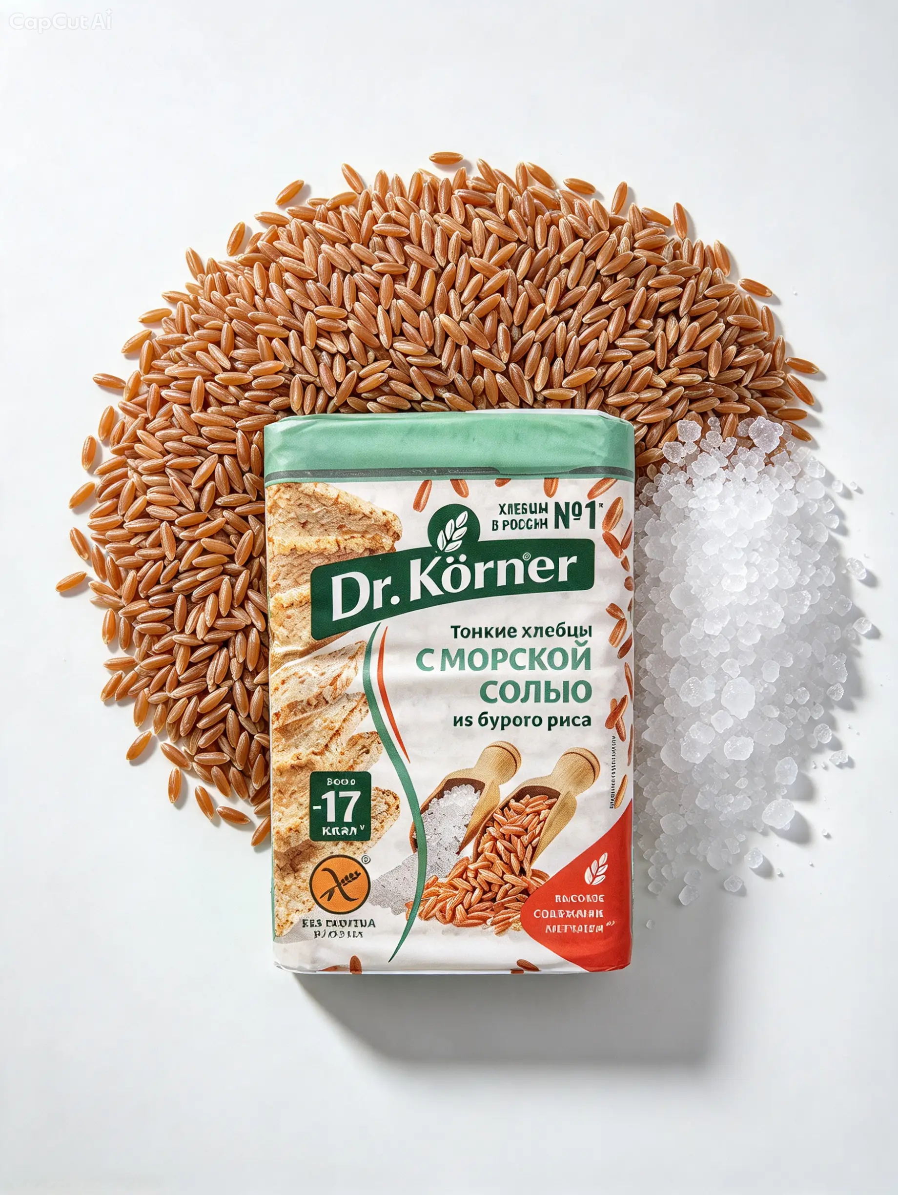 Хлебцы Dr. Korner "Рисовые с морской солью", 100 гр